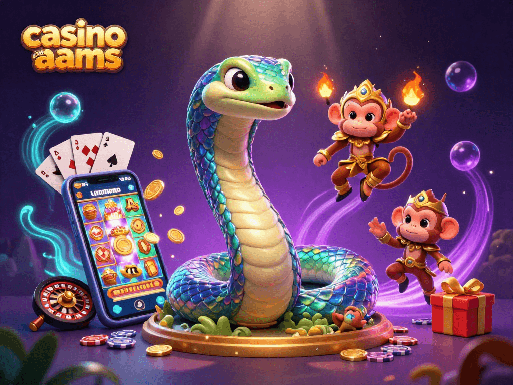 Scopri il magico mondo di casino non aams con serpente arcobaleno e monarca giocoso tra giochi da casinò