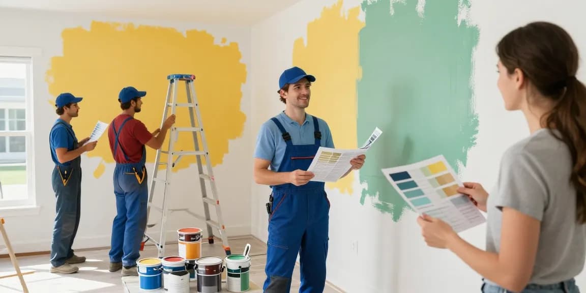 Texas painting contractors providing community-focused painting services in a home renovation project.