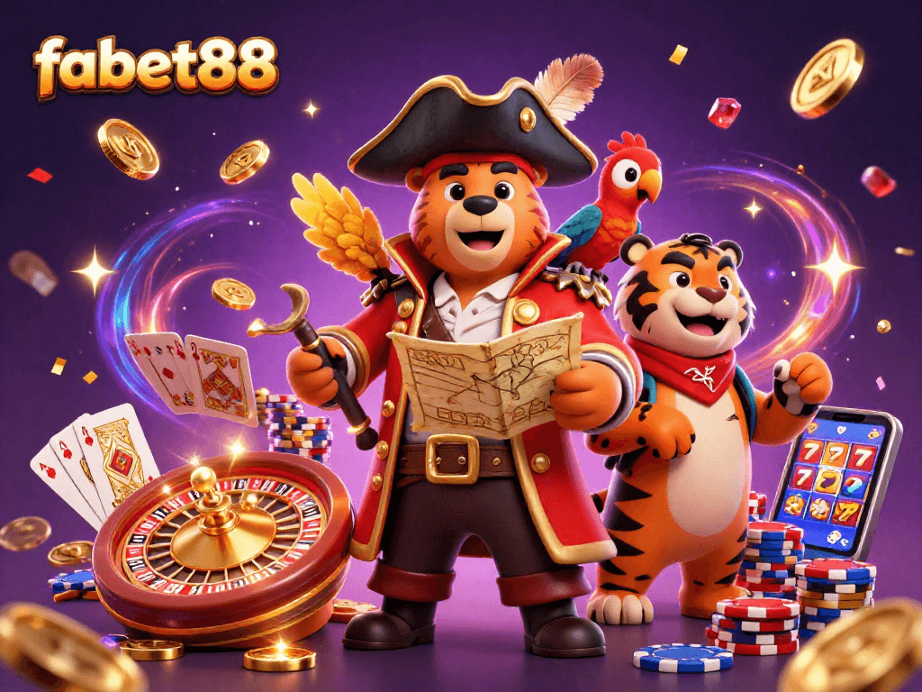Join the excitement with fabet88, featuring treasures, games, and vibrant casino elements.