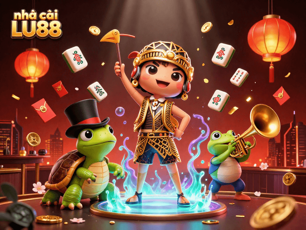 Engage in exciting gaming at nhà cái LU88 with vibrant scenes of wins and rewards.