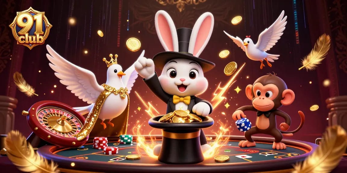 Win big at 91 club with our vibrant casino scene featuring thrilling characters and gaming elements.