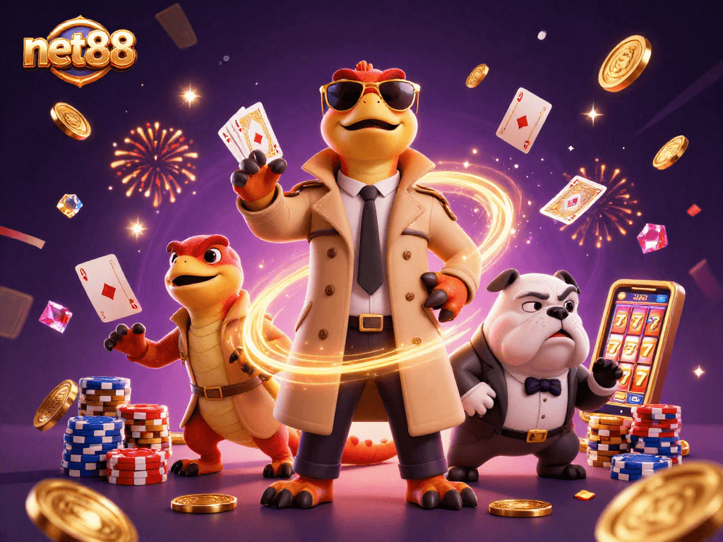 Experience the excitement of net88 as raptors in disguise attempt VIP entry in a lively casino.