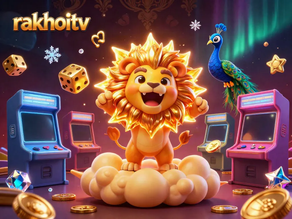 Experience live online gaming with rakhoitv's vibrant 3D illustration featuring dynamic casino themes.