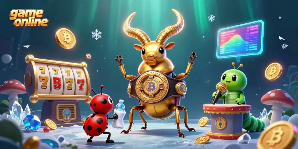 Engage in exciting game online with giant beetle boxing champion and vibrant casino elements