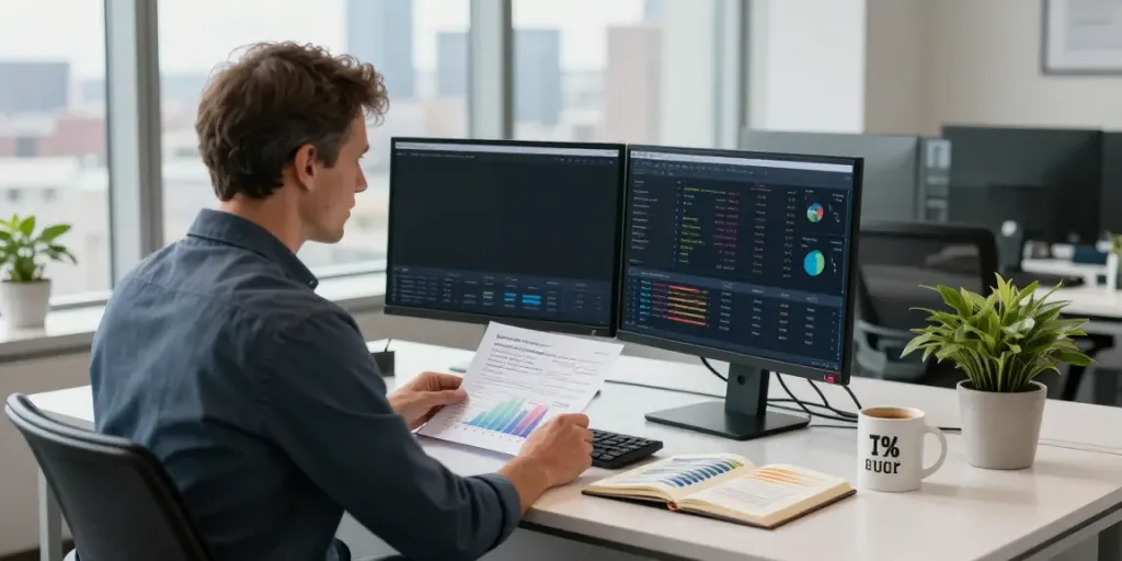 Ed Rempel review featuring a seated financial advisor analyzing portfolios in a modern office.