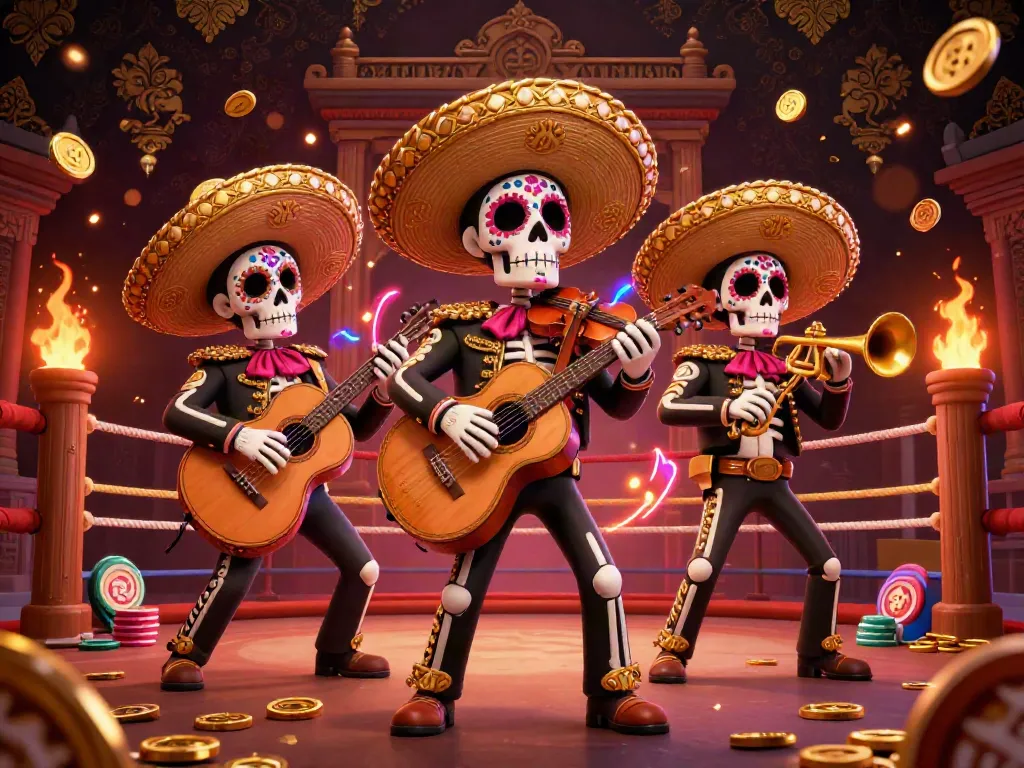 Engage with keonhacai as a mariachi band celebrates in a vibrant 3D casino scene with animated betting elements.