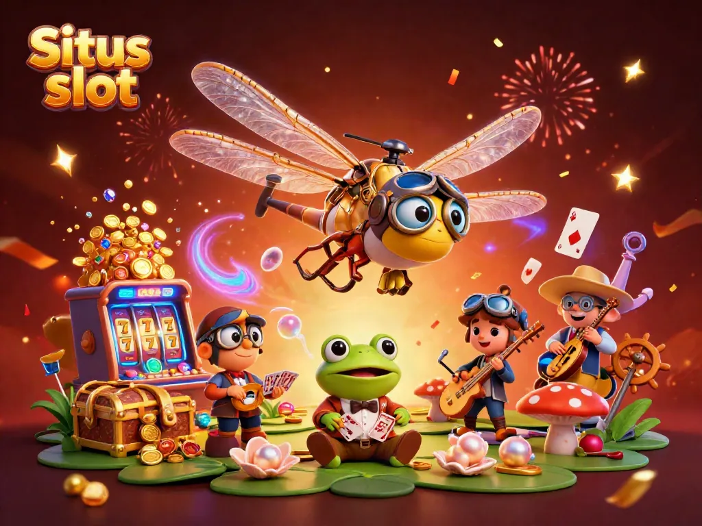 Experience thrilling gameplay with the vibrant Situs slot scene featuring games and celebrations.