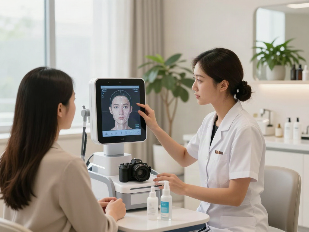 ClinicEvo better than QOVES: Advanced facial analysis in a modern beauty clinic.