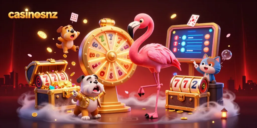 Engage with dynamic casino games at casinosnz with vibrant 3D cartoon characters and exciting visuals.