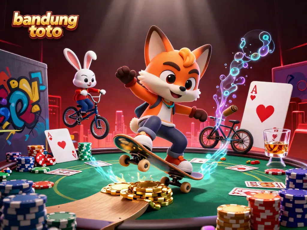 Engaging 3D illustration showcasing bandung toto's vibrant casino atmosphere with engaging characters.