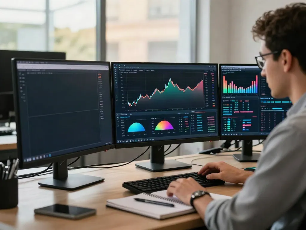 Dynamic TradingView analysis in a professional workspace with trending market charts.