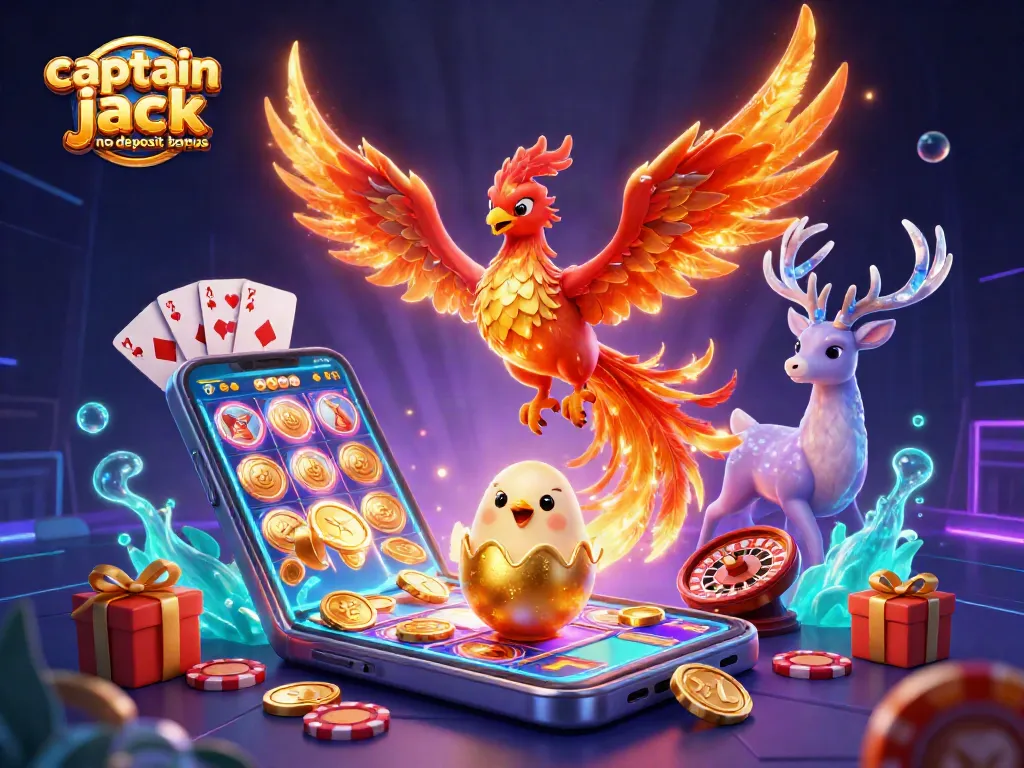 Experience the excitement of the captain jack no deposit bonus with a vibrant, animated casino scene.