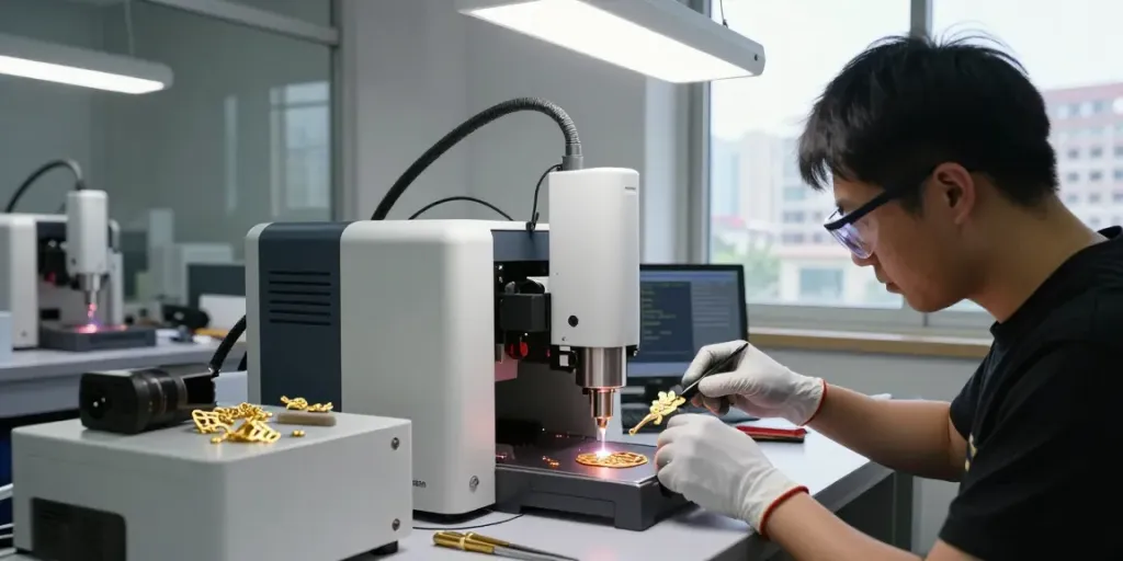EMAS88 menghadirkan teknologi laser presisi untuk kreasi perhiasan emas berkualitas tinggi.