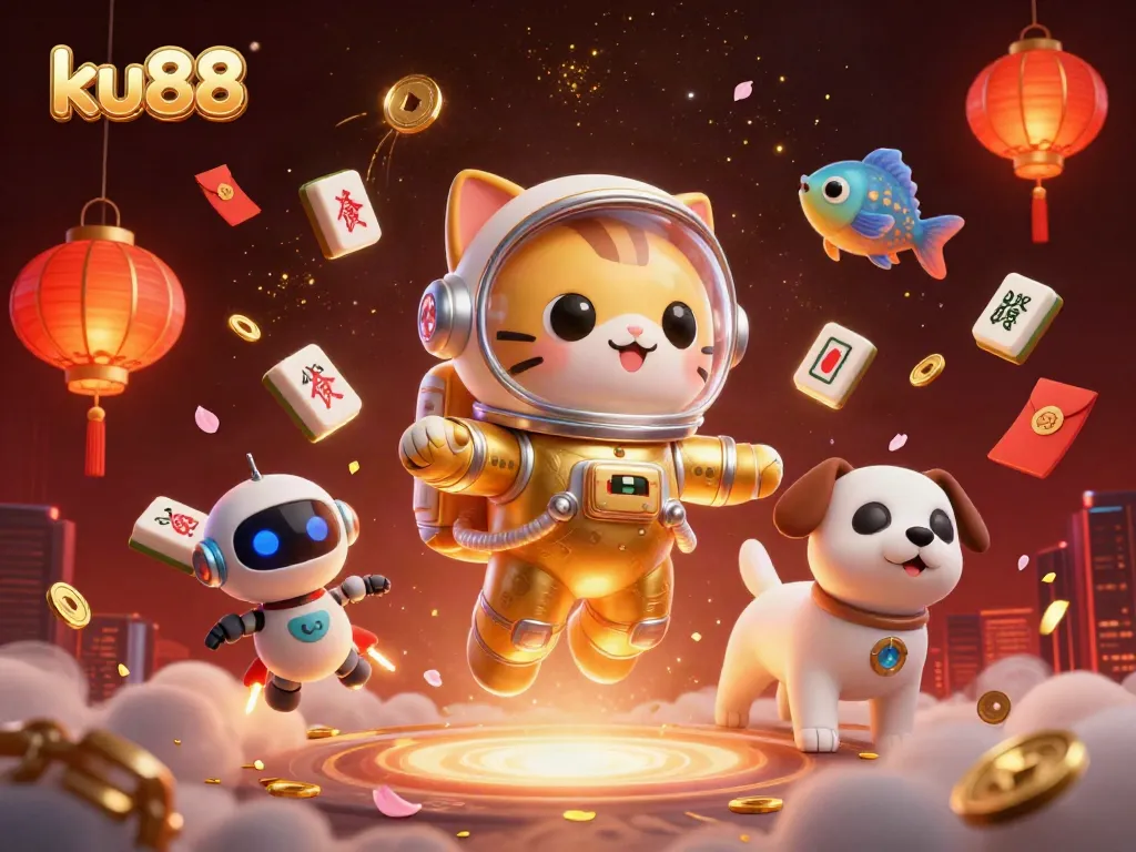 Experience exciting gameplay with ku88 featuring dynamic characters and gambling elements in a stunning cosmic scene.