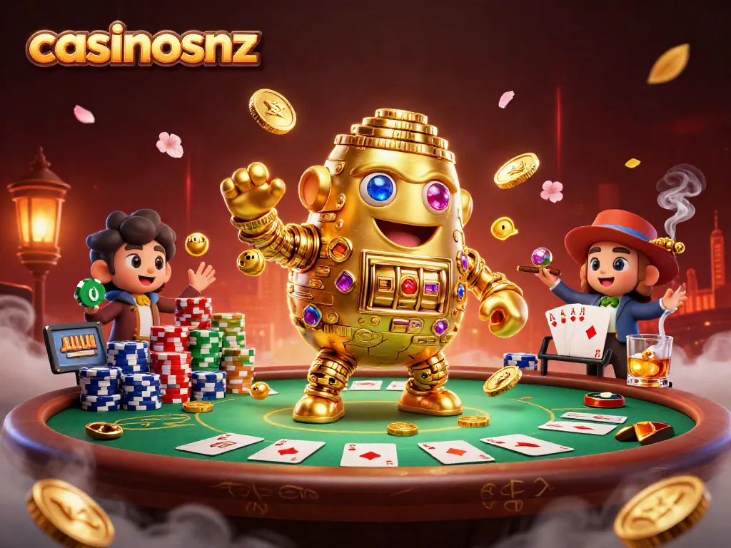 Experience the thrill of casinosnz with golden golems and winning poker hands!