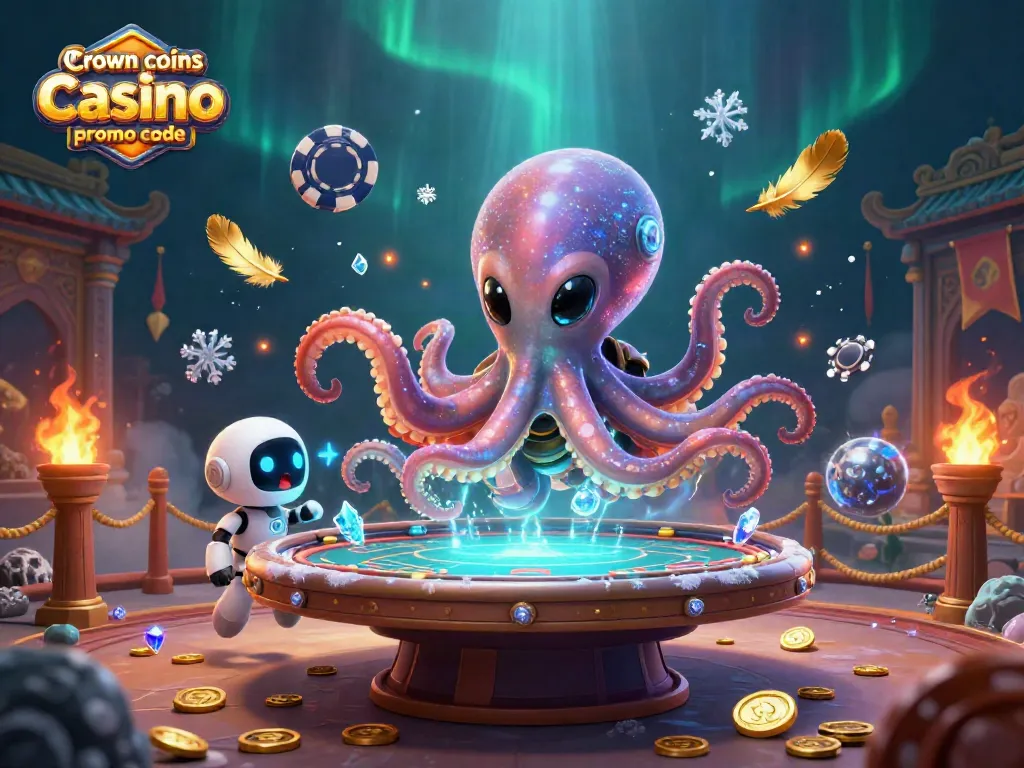 Engage with thrilling gaming at Crown Coins Casino promo code with a vibrant alien poker scene.