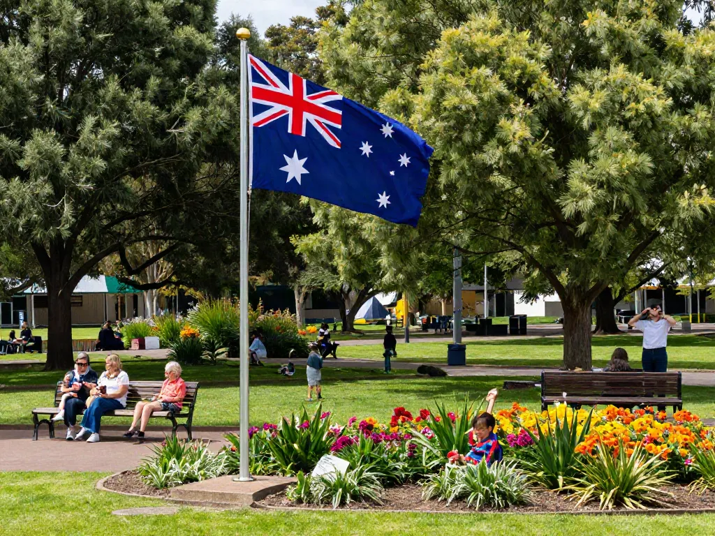 Quality flag pole kit Australia showcasing vibrant flag in a sunny park