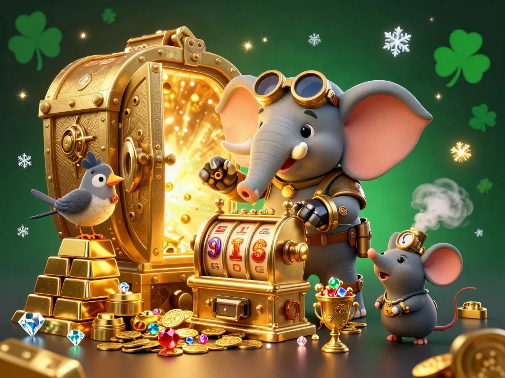 Experience the thrill of qqmacan with vibrant characters and dazzling casino elements in a rich 3D illustration.