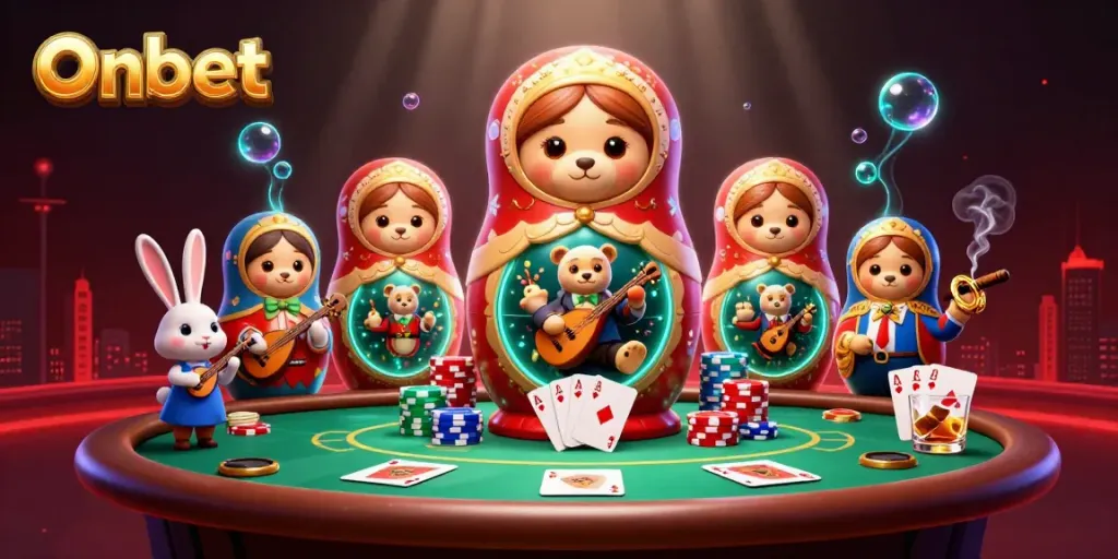 Engage in exciting gameplay at Onbet with vibrant casino elements and characters.