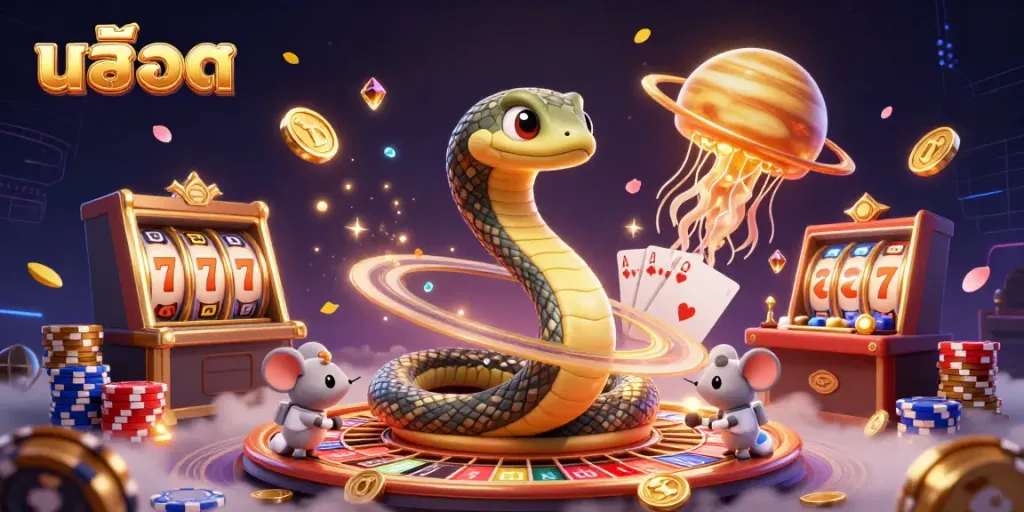 Experience the thrill of สล็อต with astronaut mice placing bets on a cosmic roulette wheel.