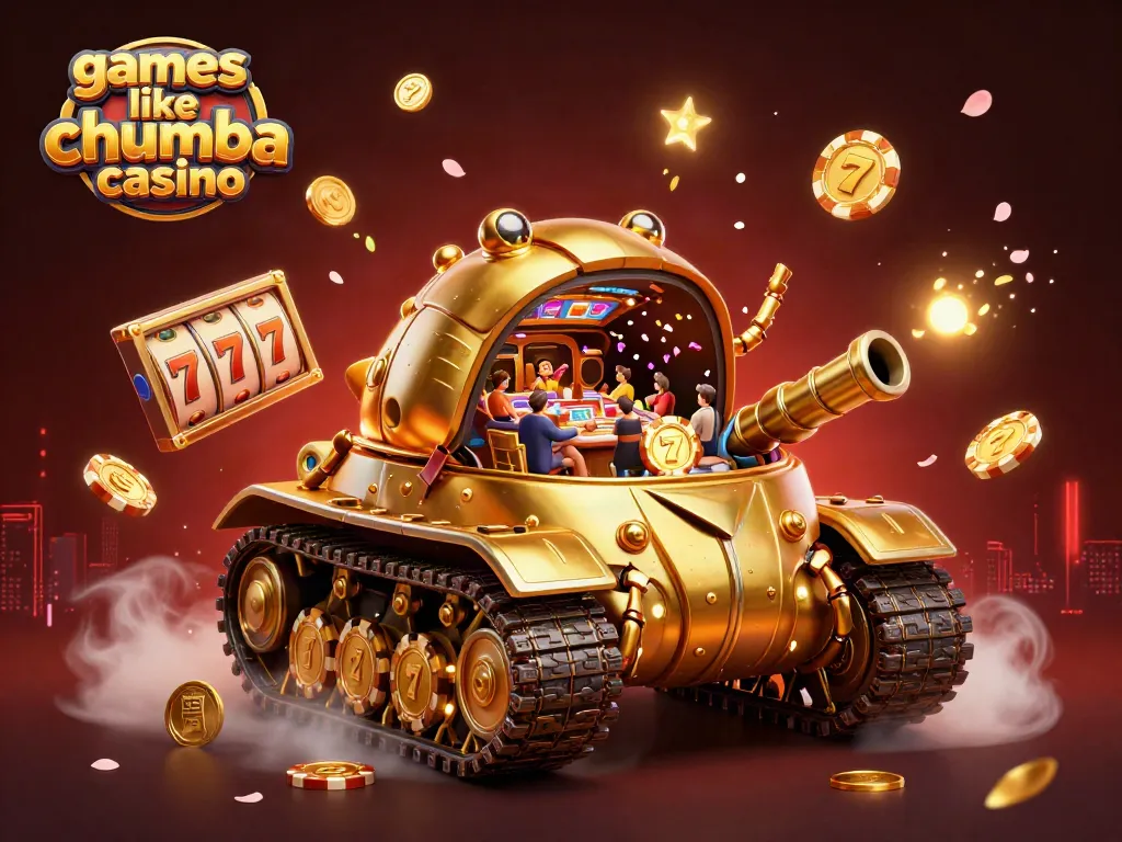 Experience games like chumba casino with thrilling spins and vibrant jackpots in this 3D illustration.