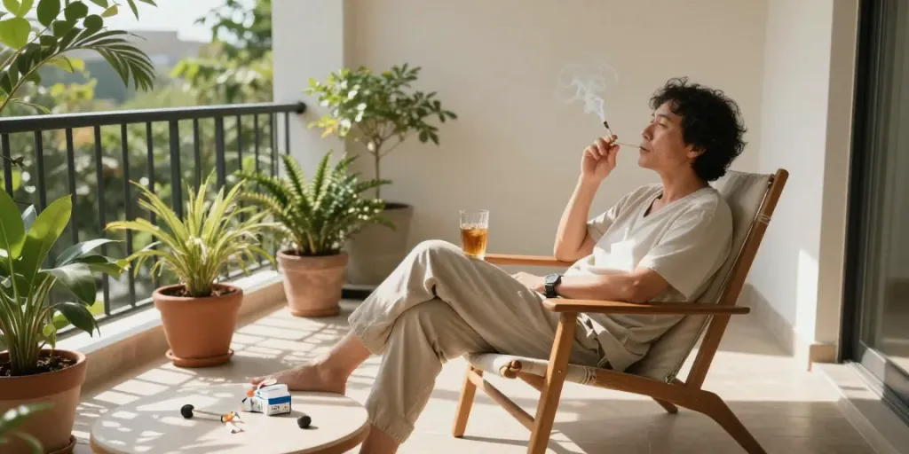 Budget cigarette and top smokes Australia with organic elements and natural outdoor ambiance, illustrating a smoking-friendly lifestyle.