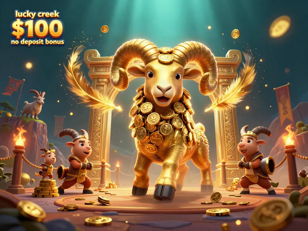 Join the excitement of the lucky creek $100 no deposit bonus with vibrant figures and dynamic gaming elements.