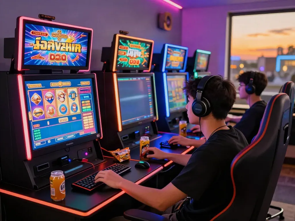 Player immersed in slot game experience highlighting สล็อต with colorful graphics and energizing atmosphere.