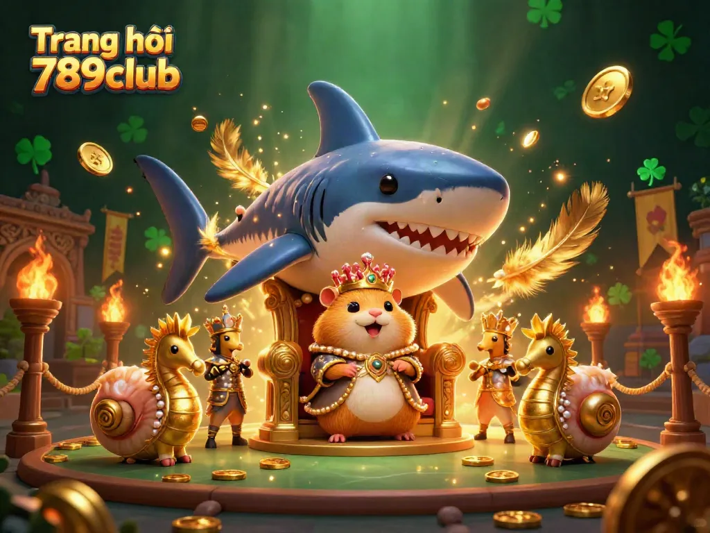 Experience the excitement of Trang chủ 789club with a golden hamster king in a dynamic casino setting.