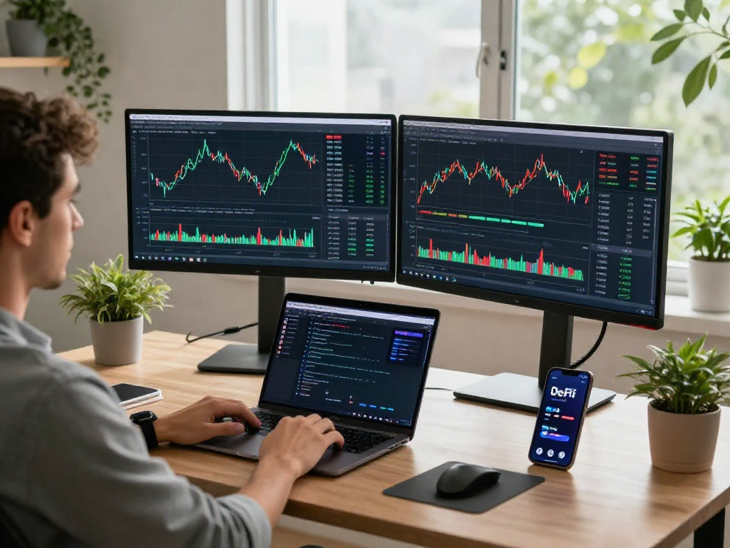 MetaTrader 5 官网展示的多资产交易环境，包括技术分析和数字货币监控工具，具有安全性的现代金融平台
