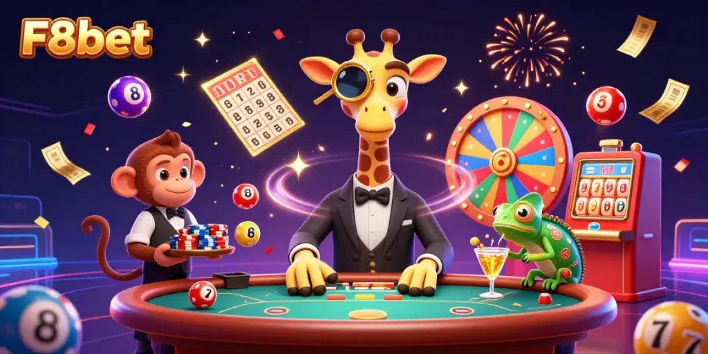 Experience thrilling gaming moments with F8bet’s vibrant characters at a lively casino