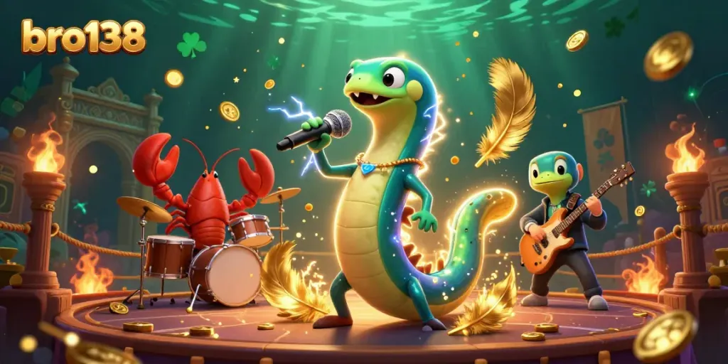 Experience electrifying gaming action with bro138 in this vibrant underwater casino scene!