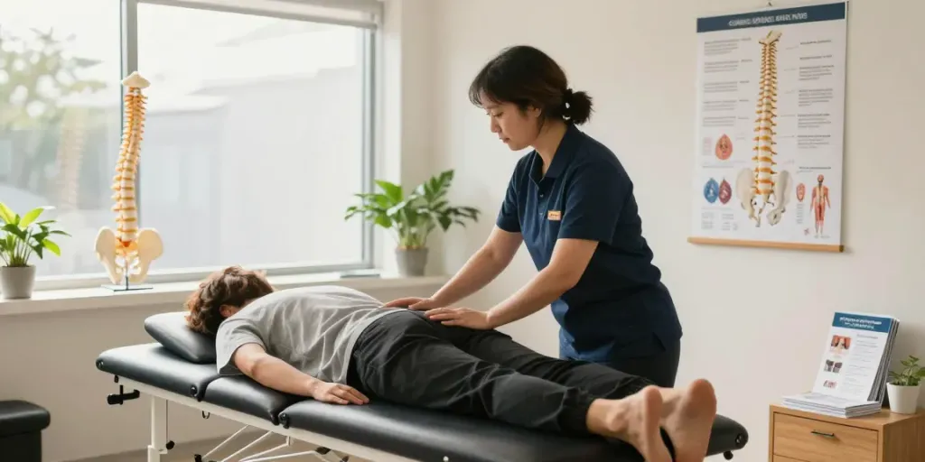 Chiropractor Chatswood adjusting a patient in a bright clinic.