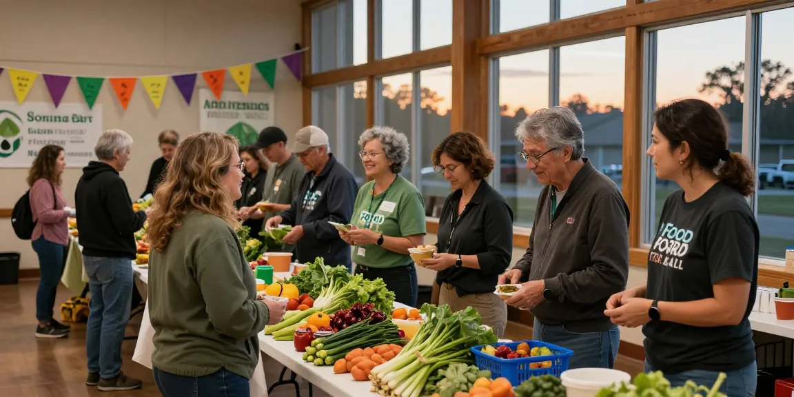 Community gathering at springshall.org supporting local food initiatives with fresh produce.