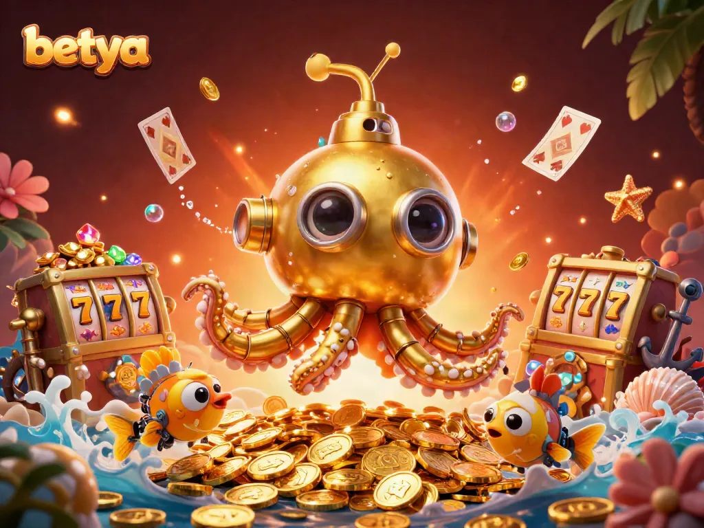 Experience vibrant gaming with Betya's dynamic underwater casino scene full of treasures and slots.