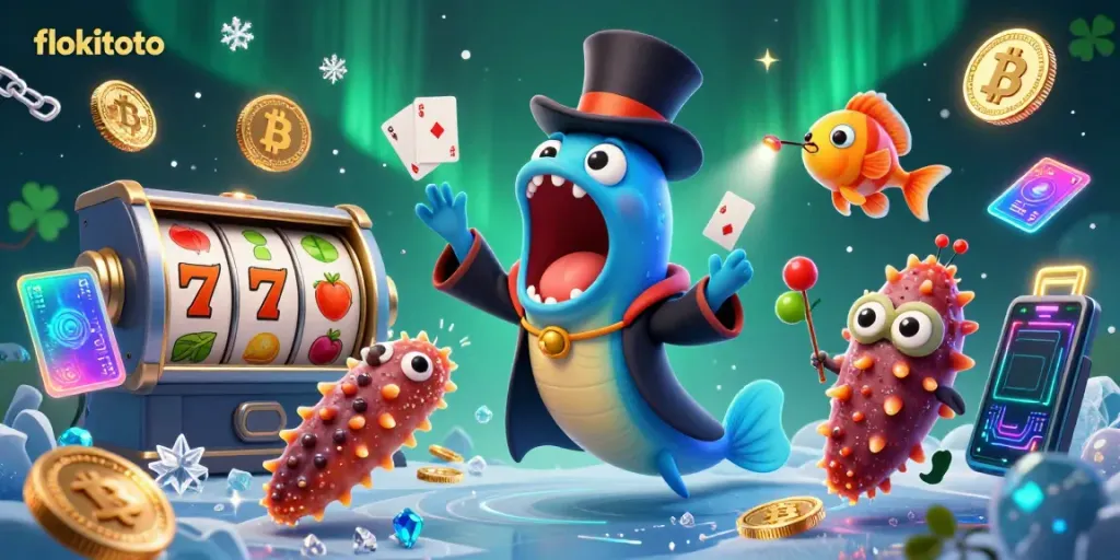 Experience the magic of flokitoto with enchanting characters in a vibrant casino scene.