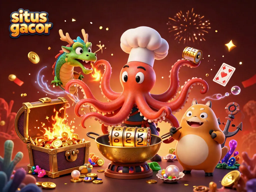 Menangkan permainan di situs slot gacor dengan ilustrasi kasino yang kaya warna dan detail.