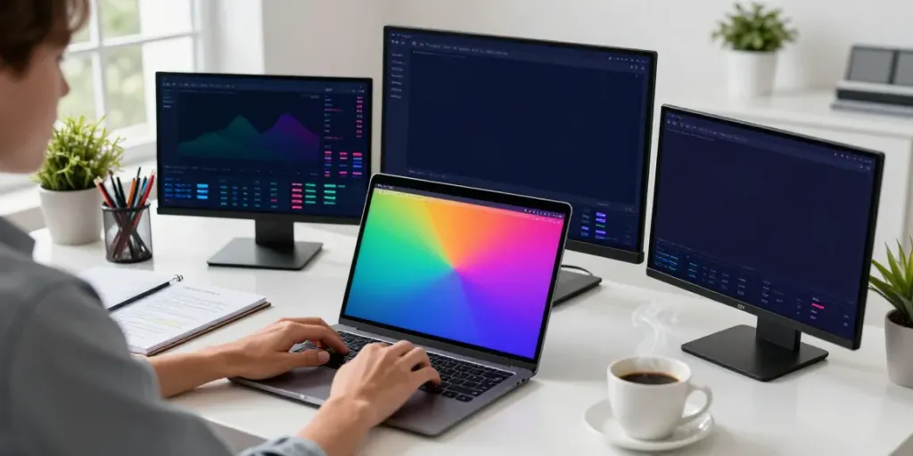 The True Trade Trading Platform showcased in a modern cryptocurrency trading workspace with real-time data analysis.