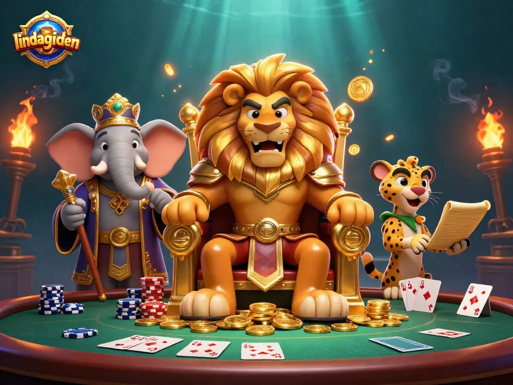 Join the thrilling poker action with lindagilden, featuring vibrant characters and poker game elements.